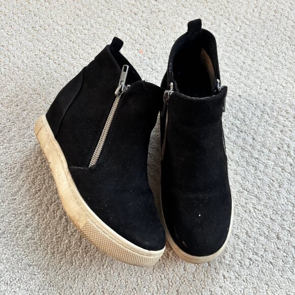 Steve Madden black wedgies sneakers - Picture 1 of 5